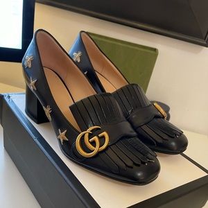 Limited Edition Gucci GG Marmont Bees & Stars Leather Pump